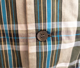1950s Men's Plaid Sport Coat / Suit Jacket Vintage Green, Blue & White Plaid Blazer by Ray Gilbert - Size Men's 34 (SMALL)