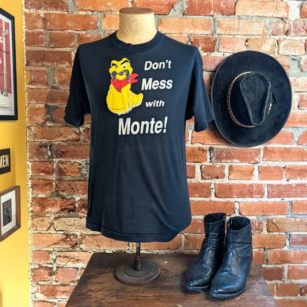 1980s Vintage Monte Alban Mezcal Screen Stars "Don’t Mess With Monte" Tequila Worm Advertising T-shirt - Size MEDIUM
