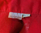 1970s Vintage Red, White & Blue Western Shirt Men's Cowboy Style Long Sleeve Pearl Snap Shirt Bandana design Yokes and Pockets - Size MEDIUM