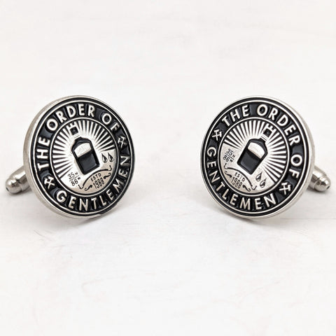 1980s Jack Daniels Whiskey Cufflinks Men's Vintage Silver Tone Metal Limited Edition Advertising Cufflink Set from "The Order of Gentlemen"
