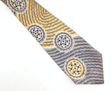 1940s Swing Era Necktie Men's Vintage Wide 40s Red, Yellow & Gray Tie with Abstract Geometric Designs