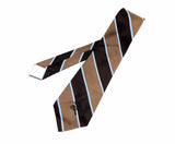 1970s COUNTESS MARA Tie Men's Vintage Wide Brown Striped Necktie with Blue and White Diagonal Stripes "Sistine Satin" by Countess Mara