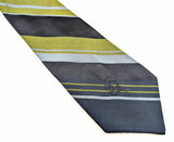 1970s COUNTESS MARA Silk Tie Men's Vintage Wide Blue & Green Striped All Silk Necktie by Countess Mara, New York for Woolf Brothers