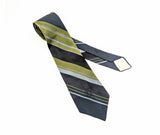 1970s COUNTESS MARA Silk Tie Men's Vintage Wide Blue & Green Striped All Silk Necktie by Countess Mara, New York for Woolf Brothers