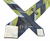 1970s COUNTESS MARA Silk Tie Men's Vintage Wide Blue & Green Striped All Silk Necktie by Countess Mara, New York for Woolf Brothers