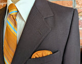 1970s 2 Piece SEARS Executive Suit Vintage Men's Disco Era Dark Brown 3 Button Polyester Jacket & Pants by SEARS - Size 39 Long (MEDIUM)