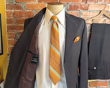 1970s 2 Piece SEARS Executive Suit Vintage Men's Disco Era Dark Brown 3 Button Polyester Jacket & Pants by SEARS - Size 39 Long (MEDIUM)