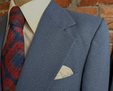 1970s JOHNNY CARSON Suit 2 piece Men's Vintage Grayish Blue Disco Era Blazer & Pants / Trousers By Johnny Carson - Size 42 (LARGE)