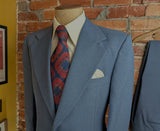 1970s JOHNNY CARSON Suit 2 piece Men's Vintage Grayish Blue Disco Era Blazer & Pants / Trousers By Johnny Carson - Size 42 (LARGE)