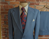 1970s JOHNNY CARSON Suit 2 piece Men's Vintage Grayish Blue Disco Era Blazer & Pants / Trousers By Johnny Carson - Size 42 (LARGE)