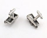1960s Horse Head Cufflinks & Tie Clip Men's Vintage Silver Tone Metal and Pewter Cuff Links and Tie Clasp with by Shields