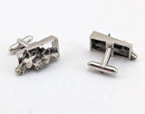 1960s Horse Head Cufflinks & Tie Clip Men's Vintage Silver Tone Metal and Pewter Cuff Links and Tie Clasp with by Shields