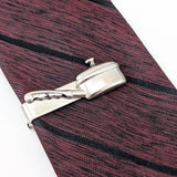 1960s Frying Pan Tie Clip Silver Tone Metal Chef's Tie Clip / Tie Clasp with Sauce Pan / Lidded Pot or Skillet Gift for Chefs
