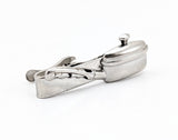 1960s Frying Pan Tie Clip Silver Tone Metal Chef's Tie Clip / Tie Clasp with Sauce Pan / Lidded Pot or Skillet Gift for Chefs