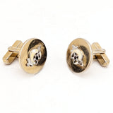 1960s SWANK Shriner Cufflinks Gold Tone Metal and Enamel Men's Vintage Masonry, Masonic Cufflink Set by Swank Inc.