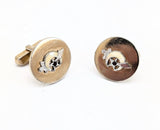 1960s SWANK Shriner Cufflinks Gold Tone Metal and Enamel Men's Vintage Masonry, Masonic Cufflink Set by Swank Inc.