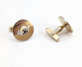 1960s SWANK Shriner Cufflinks Gold Tone Metal and Enamel Men's Vintage Masonry, Masonic Cufflink Set by Swank Inc.