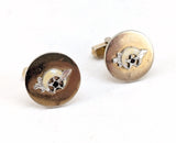 1960s SWANK Shriner Cufflinks Gold Tone Metal and Enamel Men's Vintage Masonry, Masonic Cufflink Set by Swank Inc.