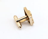 1950s-60s Antique Car Cufflinks Men's Vintage Gold Tone Metal Cufflink Set with enameled Antique Automobile designs by Shields