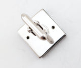 1960s-70s SWANK "C" Cufflinks Men's Vintage Black Glass & Silver Tone Metal Cuff Links with Monogram Initial Letter C by SWANK