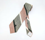 1970s COUNTESS MARA Tie Men's Vintage Disco Era 70s Striped Woven Green, White & Red Necktie by Countess Mara, New York