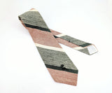 1970s COUNTESS MARA Tie Men's Vintage Disco Era 70s Striped Woven Green, White & Red Necktie by Countess Mara, New York