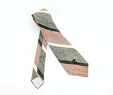 1970s COUNTESS MARA Tie Men's Vintage Disco Era 70s Striped Woven Green, White & Red Necktie by Countess Mara, New York