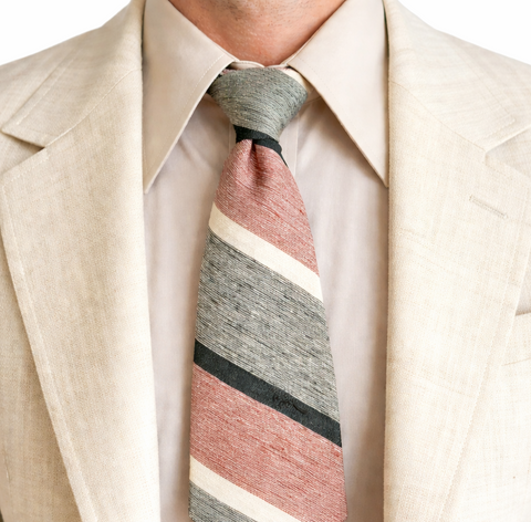 1970s COUNTESS MARA Tie Men's Vintage Disco Era 70s Striped Woven Green, White & Red Necktie by Countess Mara, New York