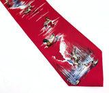 1970s Wide Red Silk Duck Tie Men's Vintage Imported All Silk Necktie with Mallard Ducks by Ducks Unlimited