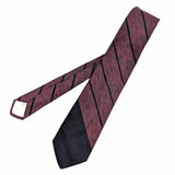 1950s Woolf Brothers Silk Skinny Tie Vintage Mad Men Era Red & Black All Silk Skinny Necktie with Diagonal Bands