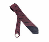 1950s Woolf Brothers Silk Skinny Tie Vintage Mad Men Era Red & Black All Silk Skinny Necktie with Diagonal Bands
