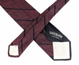 1950s Woolf Brothers Silk Skinny Tie Vintage Mad Men Era Red & Black All Silk Skinny Necktie with Diagonal Bands