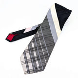 1970s Gray, Black & White Necktie Men's Vintage Super Wide Disco Era Polyester Tie by Richman Brothers
