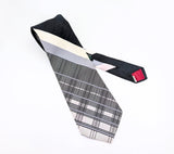 1970s Gray, Black & White Necktie Men's Vintage Super Wide Disco Era Polyester Tie by Richman Brothers