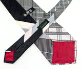1970s Gray, Black & White Necktie Men's Vintage Super Wide Disco Era Polyester Tie by Richman Brothers