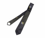 1960s Navy Blue Silk Skinny Tie Narrow Mad Men Era Mid Century Men's Vintage All Silk Necktie with Asian designs by Milt Baldridge