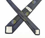 1960s Navy Blue Silk Skinny Tie Narrow Mad Men Era Mid Century Men's Vintage All Silk Necktie with Asian designs by Milt Baldridge