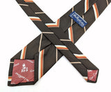 1970s Disco Era Wide Brown Tie 100% Polyester Men's Vintage Necktie with diagonal stripes by Par Excellence