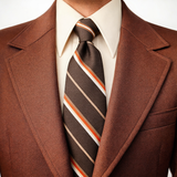 1970s Disco Era Wide Brown Tie 100% Polyester Men's Vintage Necktie with diagonal stripes by Par Excellence