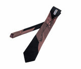 1980s Men's Retro Art Deco Skinny Tie Vintage Narrow Black & Pink 80s Polyester and Rayon necktie by City Streets with Abstract Designs