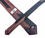 1980s Men's Retro Art Deco Skinny Tie Vintage Narrow Black & Pink 80s Polyester and Rayon necktie by City Streets with Abstract Designs