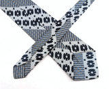 1970s Gray, Black & Blue Necktie Men's Vintage Super Wide Disco Era Polyester Tie