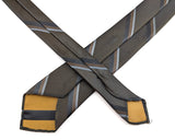 1950s-60s Brown Skinny Tie Vintage Mod Mad Men Era Mid Century Modern Striped Dark Brown and Black Necktie