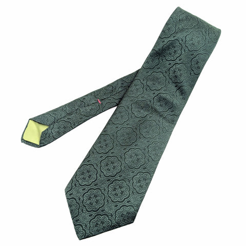 1970s Wide Green Disco Era Tie Men's Vintage 70s Textured Polyester Super Wide Necktie of Wemlon Fabric by Wembley