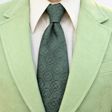 1970s Wide Green Disco Era Tie Men's Vintage 70s Textured Polyester Super Wide Necktie of Wemlon Fabric by Wembley