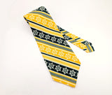 1970s Ship's Wheel Necktie Men's Vintage Super Wide Disco Era Yellow, Green and White Polyester Tie