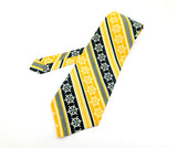 1970s Ship's Wheel Necktie Men's Vintage Super Wide Disco Era Yellow, Green and White Polyester Tie
