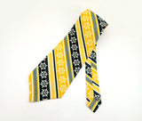1970s Ship's Wheel Necktie Men's Vintage Super Wide Disco Era Yellow, Green and White Polyester Tie