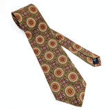 Vintage Burberry's of London Men's 100% Silk Necktie Vintage Green & Brown Pure Silk High Fashion Couture Tie