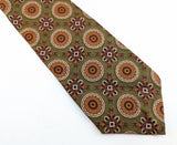 Vintage Burberry's of London Men's 100% Silk Necktie Vintage Green & Brown Pure Silk High Fashion Couture Tie